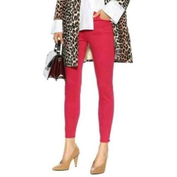 Revolve J Brand Coated Dizzy Pink Alana High Rise Crop Skinny Jeans - Picture 2 of 12